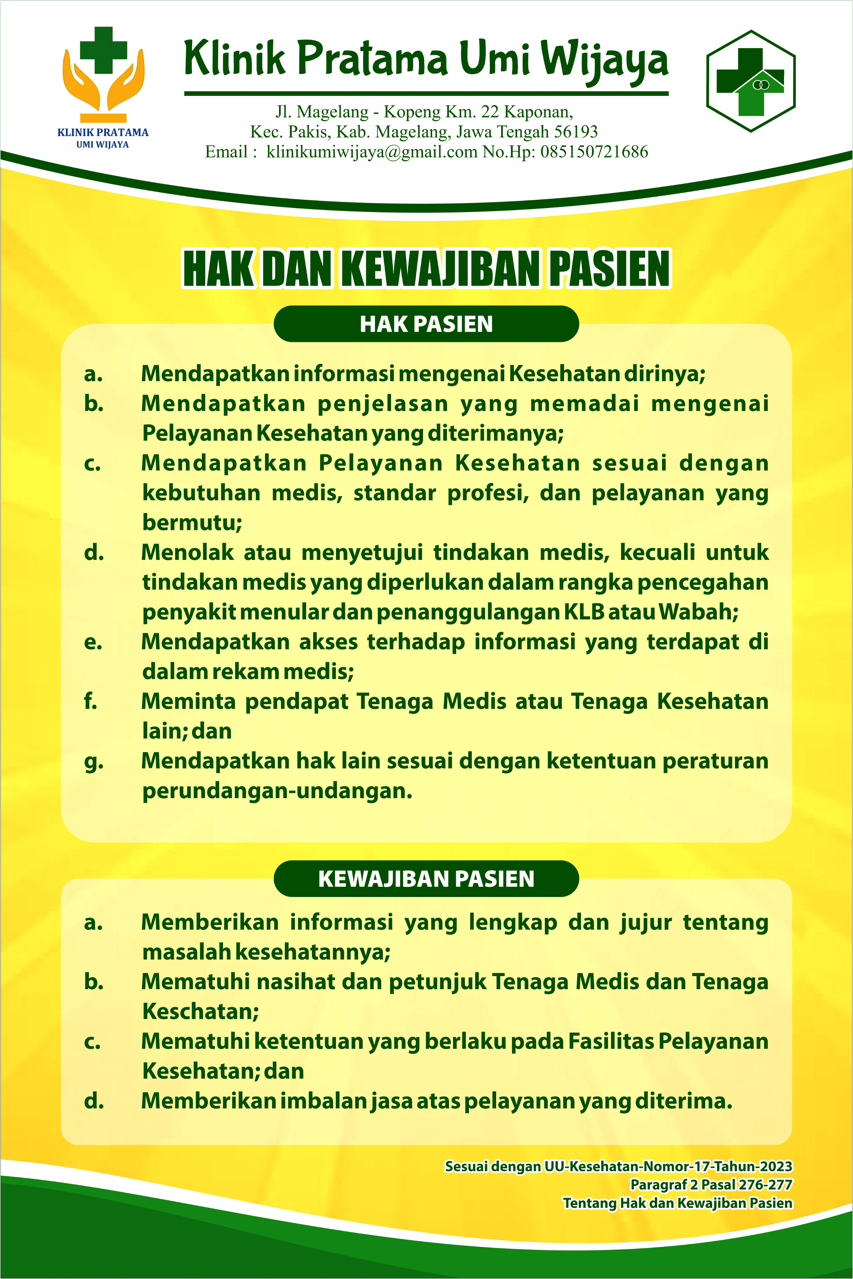 HAK DAN KEWAJIBAN PASIEN